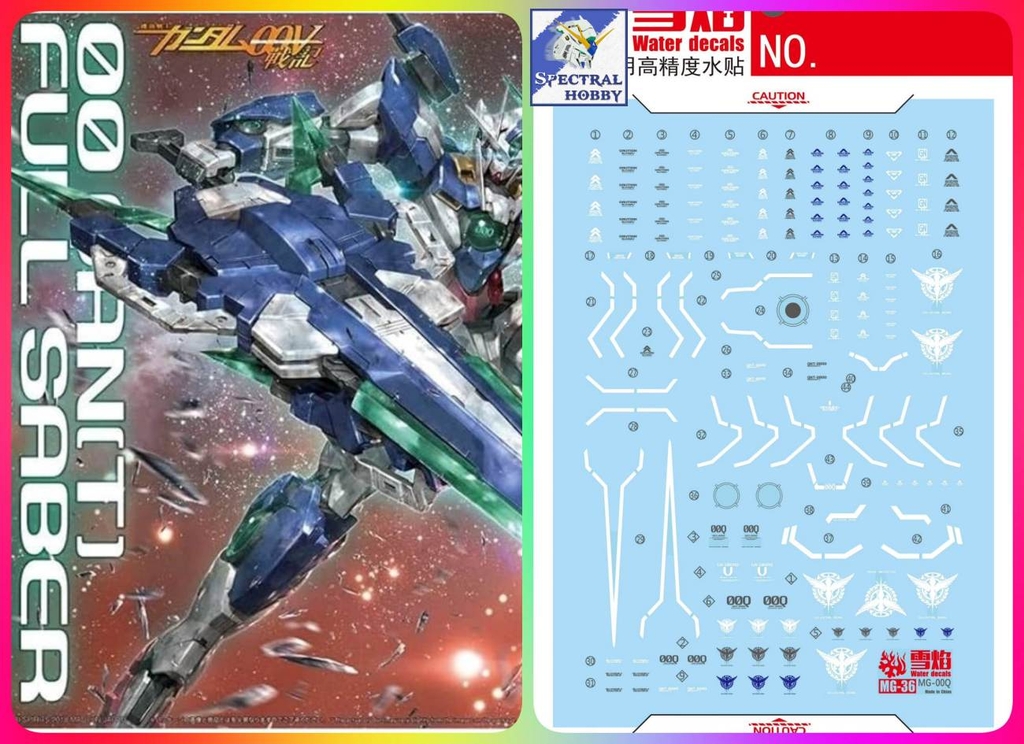 Decal dán mô hình Gundam 00Q Qan T QanT 00Q 8822 MG HG RG các loại Water sticker