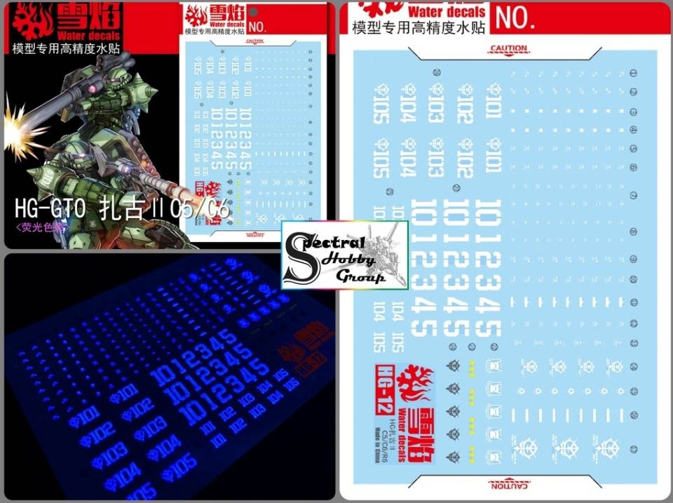 Decal nước dán mô hình HG GTO Guncannon Gouf Dom Guntank Zaku Black Char Origin các loại Water sticker