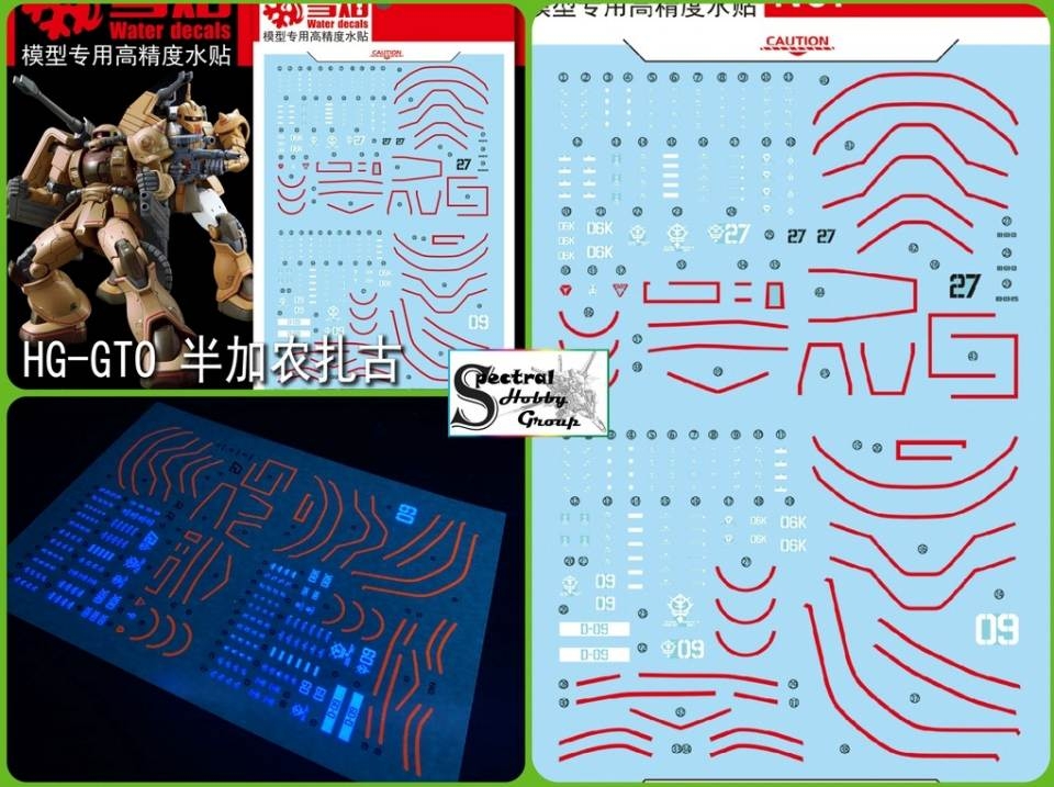 Decal nước dán mô hình HG GTO Guncannon Gouf Dom Guntank Zaku Black Char Origin các loại Water sticker