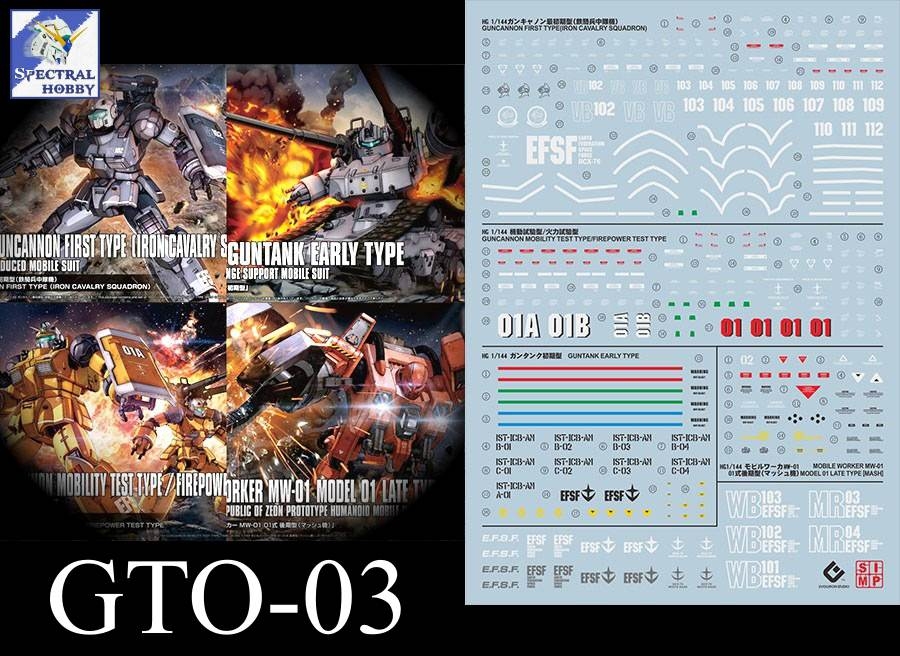 Decal nước dán mô hình HG GTO Guncannon Gouf Dom Guntank Zaku Black Char Origin các loại Water sticker