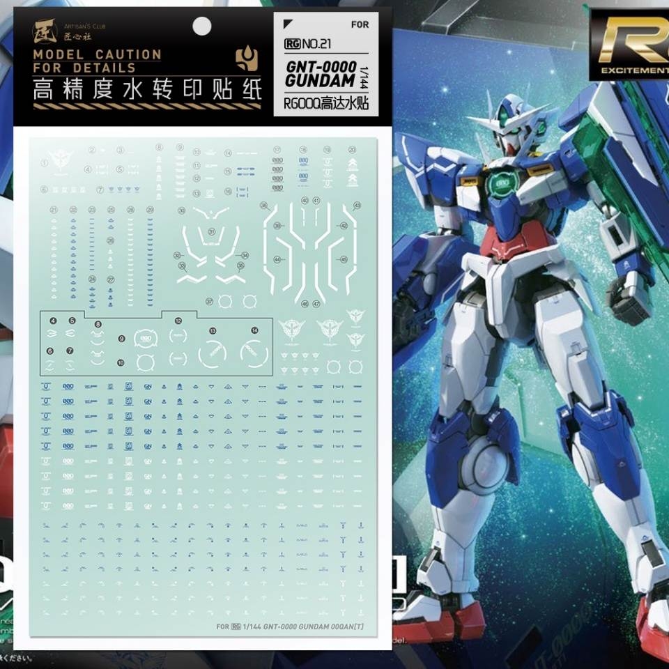 Decal dán mô hình Gundam 00Q Qan T QanT 00Q 8822 MG HG RG các loại Water sticker