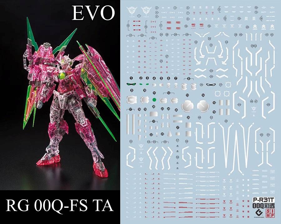 Decal dán mô hình Gundam 00Q Qan T QanT 00Q 8822 MG HG RG các loại Water sticker
