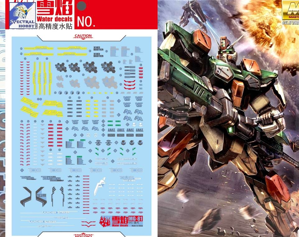 Decal nước dán mô hình Buster gundam MG HG các loại water sticker