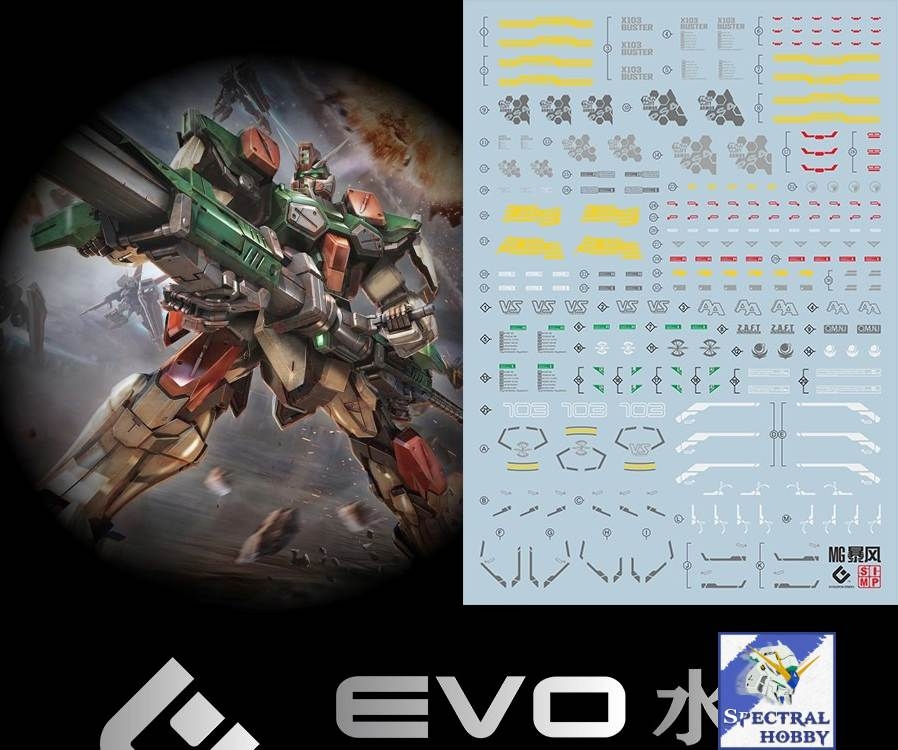 Decal nước dán mô hình Buster gundam MG HG các loại water sticker