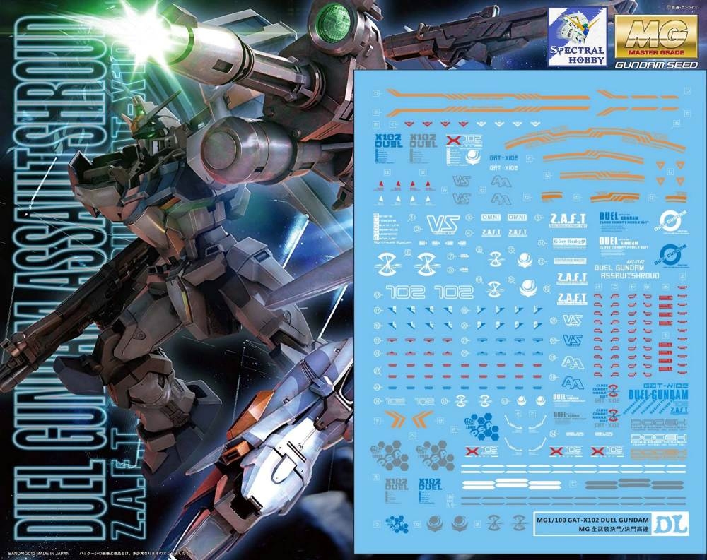 Decal nước dán mô hình Duel gundam MG HG các loại water sticker