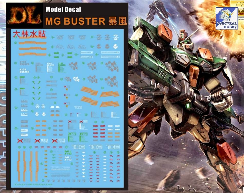 Decal nước dán mô hình Buster gundam MG HG các loại water sticker