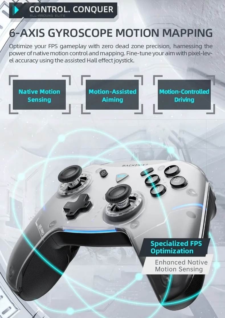 Tay cầm chơi game không dây Machenike G5 Pro Elite Hall Trigger Joystick Cho Switch Pc Android iOS Usb Bluetooth 2.4g