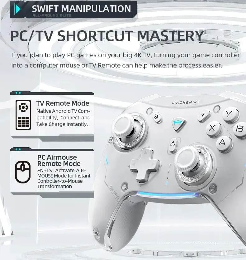 Tay cầm chơi game không dây Machenike G5 Pro Elite Hall Trigger Joystick Cho Switch Pc Android iOS Usb Bluetooth 2.4g