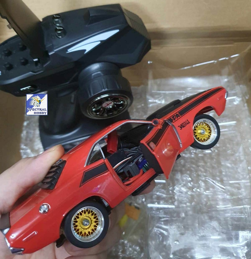 Ô tô điều khiển RC Car Drift 1/28 Remote Control 6CH Carbon Fiber HGV1 RWD Challenger 1970