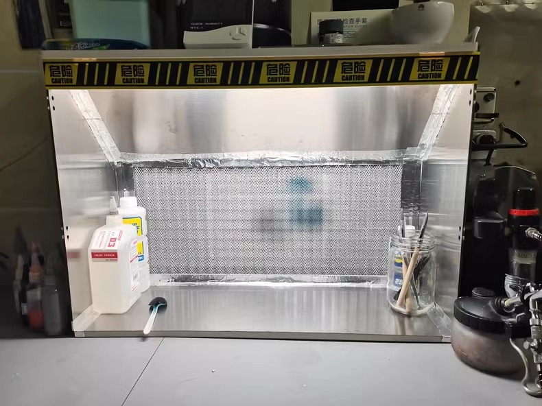 Hộp hút mùi khí cho sơn mô hình LA-03 Negative pressure spray paint box Metal liner BJD Lazy