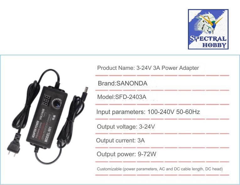 Bộ nguồn điều chỉnh Adapter DC 3-24V 3A 5A 10A 72w 120w màn hiển thị adjustable voltage power digital display