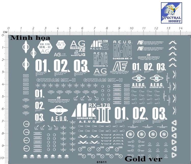 Decal nước dán mô hình Gundam MKII RX178 Mk-II MK2 8815 8817 PG MG RG HG Water sticker