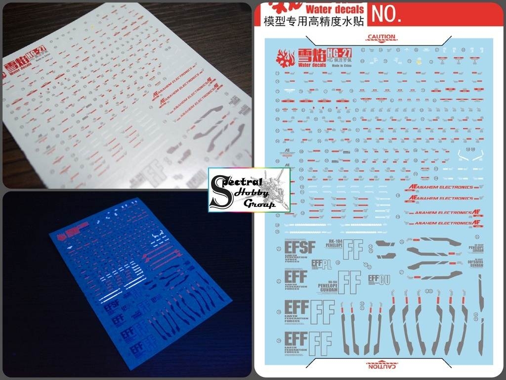 Decal nước dán mô hình HG RX104 RX105 FF PENELOPE Xi Gundam Water Sticker