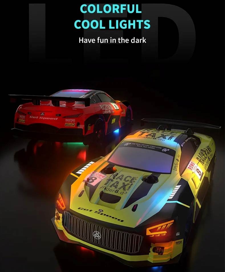 Ô tô điều khiển RC Car Drift 1/24 Light Chaser Drift 4WD 2.4G JJRC Q165 Colorful Lighting