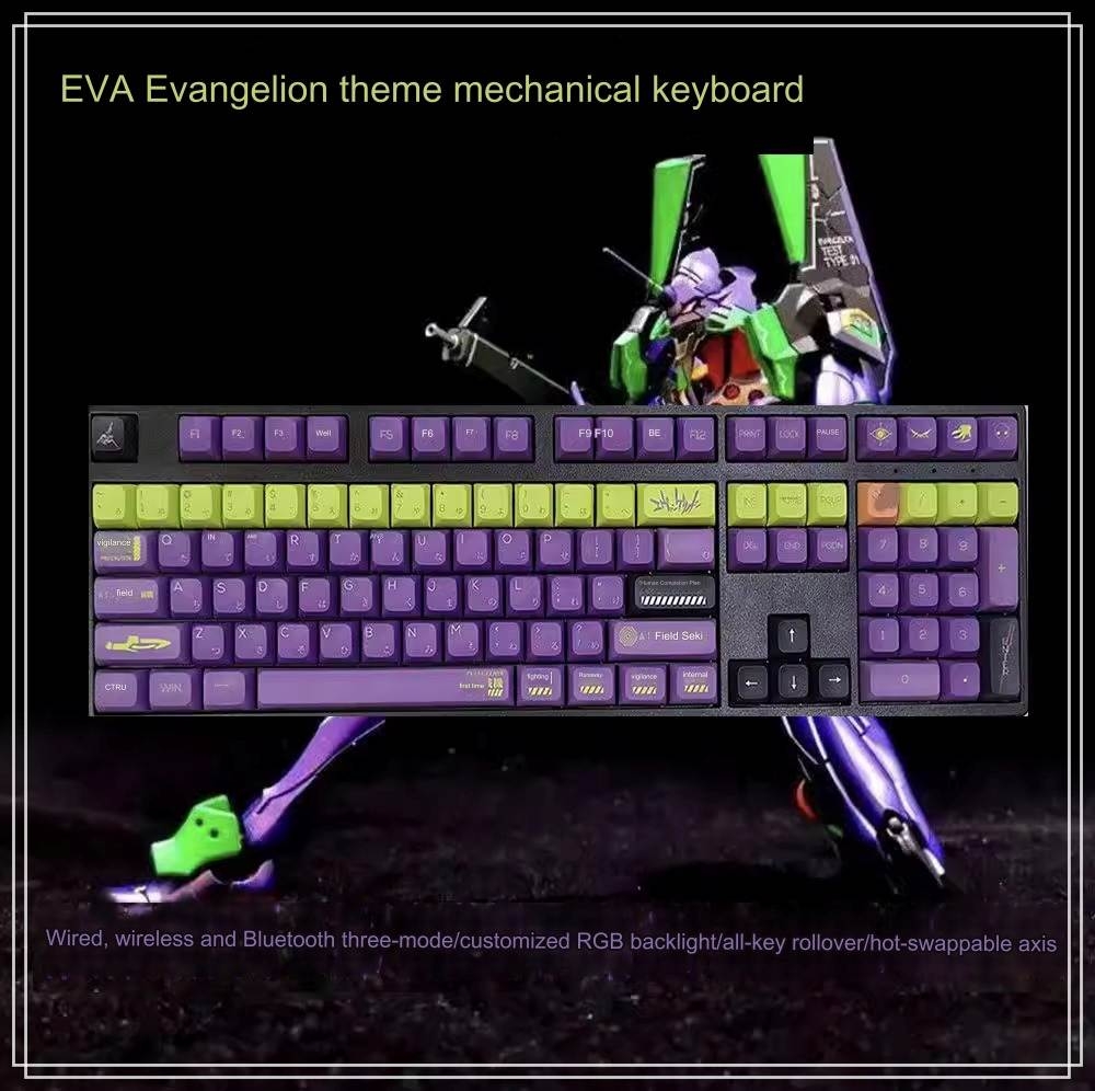 Bản sao của Bàn phím cơ EVA Neon Genesis Evangelion Rei có dây / không dây Bluetooth mechanical keyboard RGB light