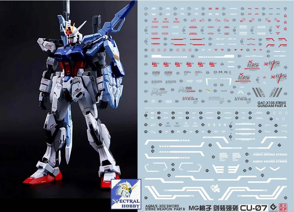 Decal nước dán mô hình Perfect Aile Strike Rouge Sword Launcher MG MB gundam Water sticker