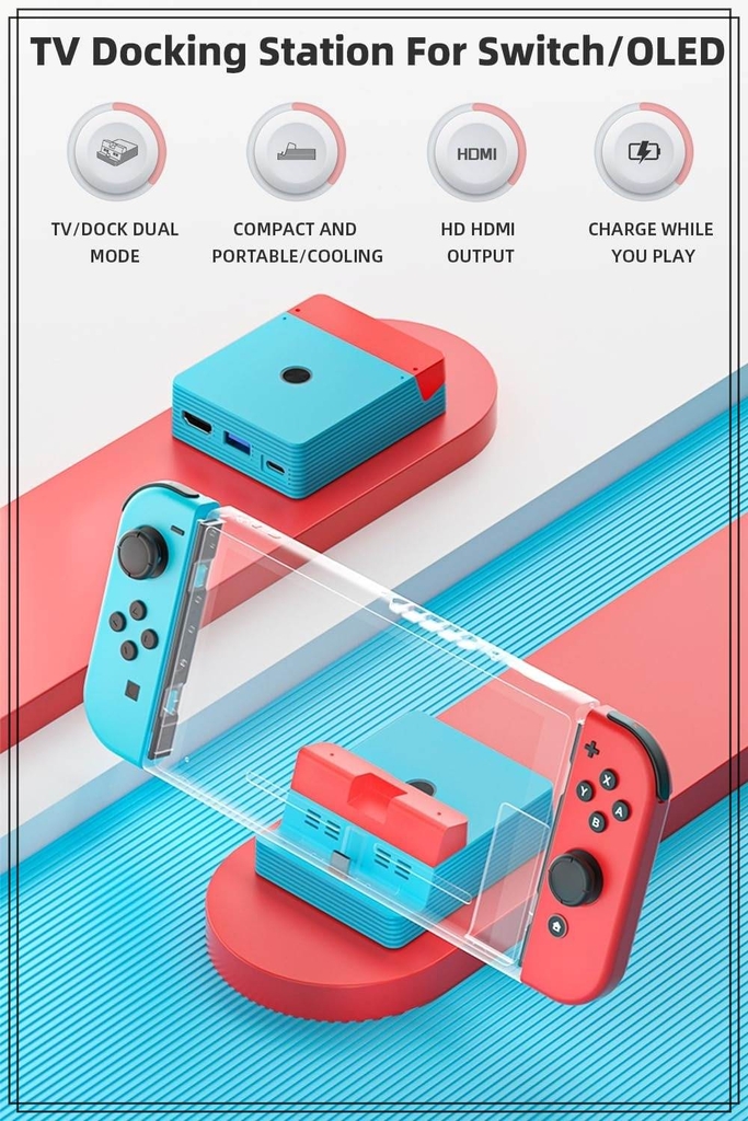 Đế sạc AOLION Fast Charger video converter cho NS Switch Samsung huawei LG xiaomi apple Mini Portable TV Dock Magnetic DN601