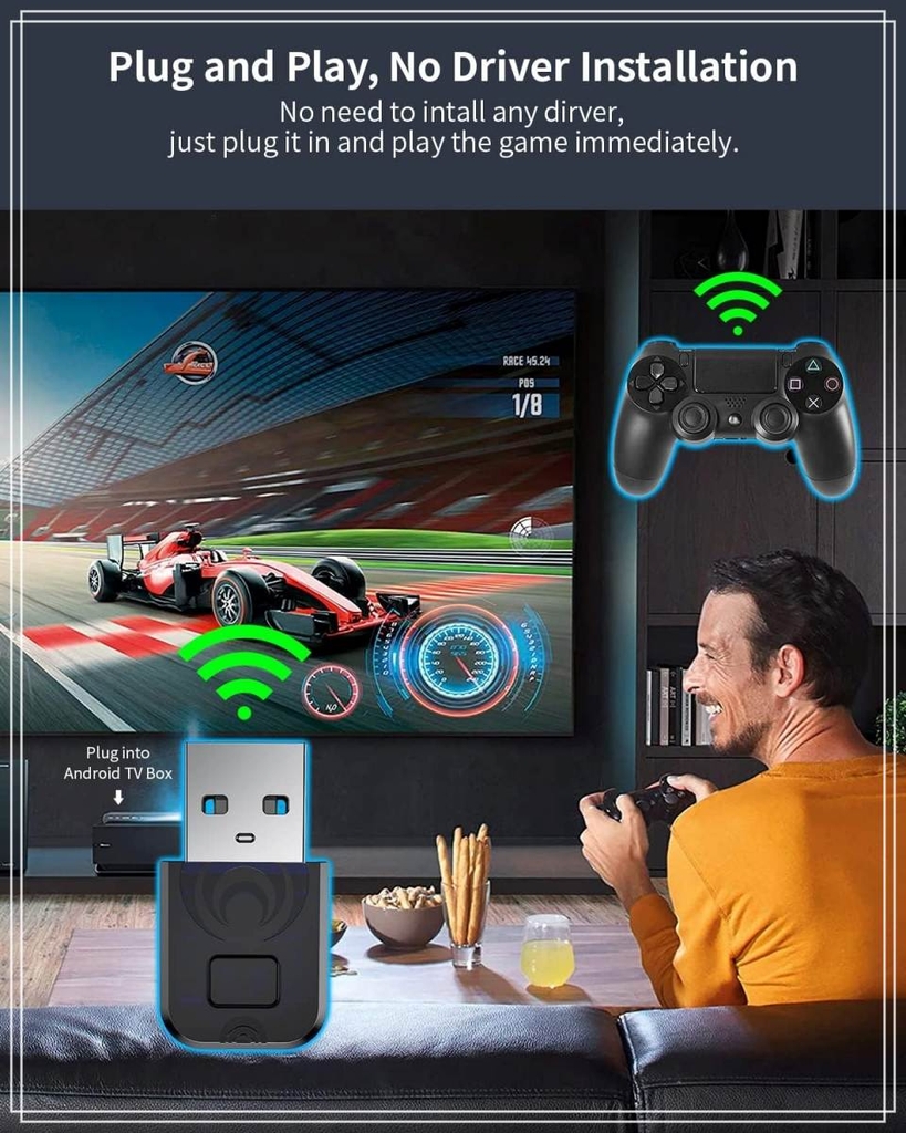 Bộ chuyển đổi bộ điều khiển không dây AOLION receiver kết nối tay cầm PS4 PS5 Switch XBOX cho Switch PC Android AL-PS2014