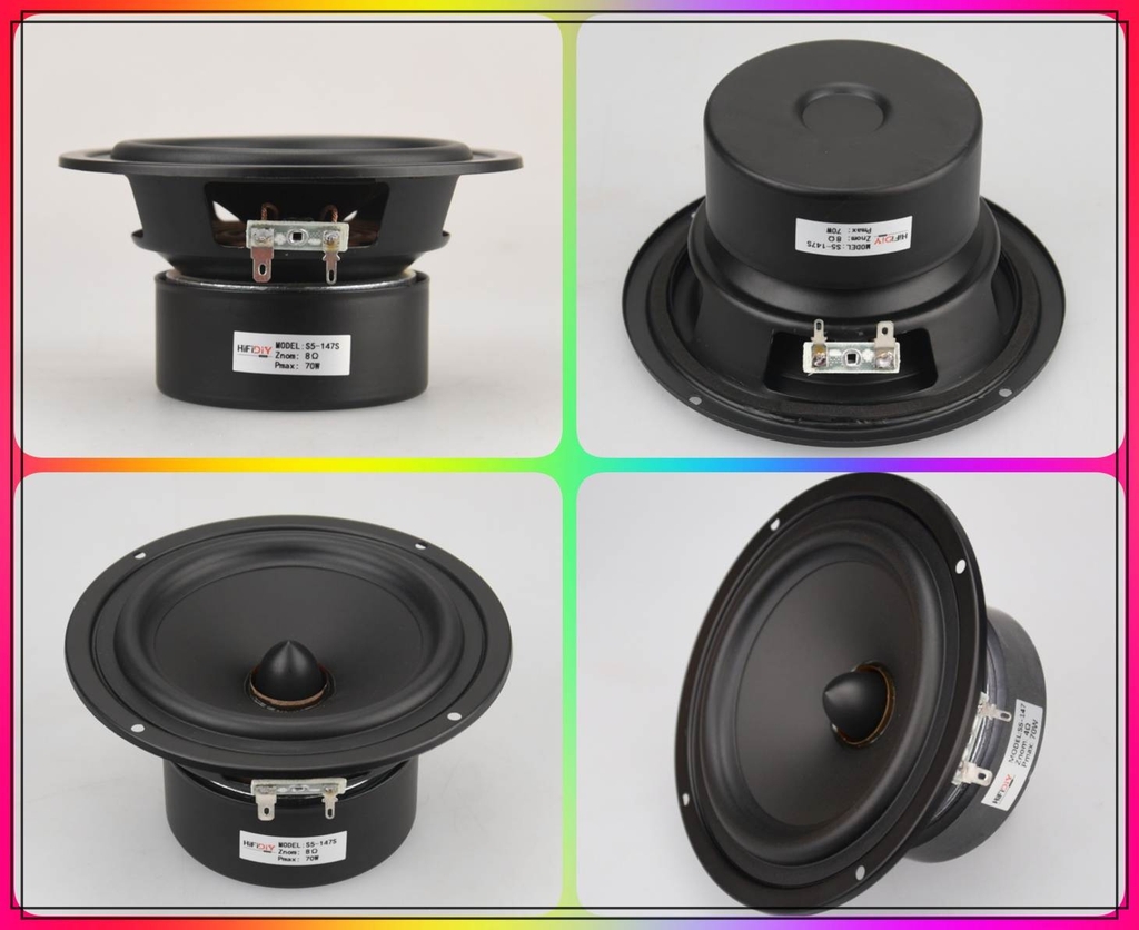 Loa trầm HIFI DIY 5 inch basin woofer mid-bass speaker Anti Magnetic 35W-70W S5-147 subwoofer
