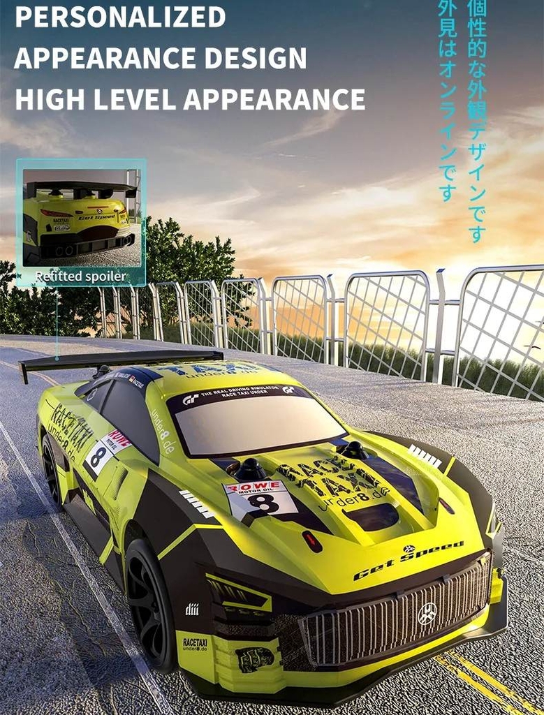 Ô tô điều khiển RC Car Drift 1/24 Light Chaser Drift 4WD 2.4G JJRC Q165 Colorful Lighting