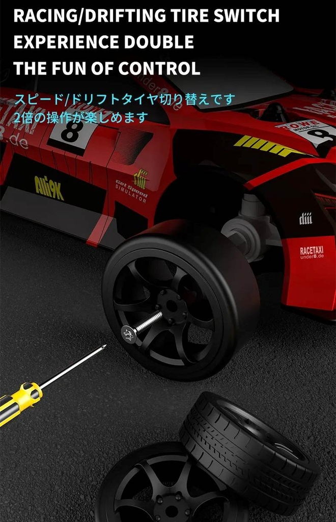 Ô tô điều khiển RC Car Drift 1/24 Light Chaser Drift 4WD 2.4G JJRC Q165 Colorful Lighting