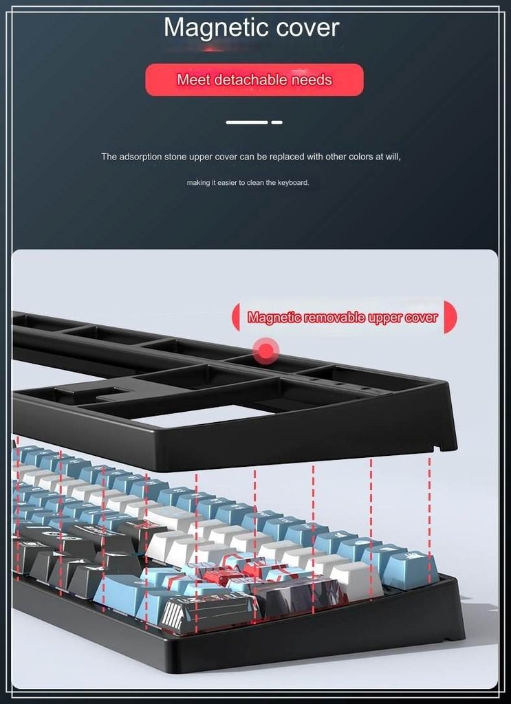 Bản sao của Bàn phím cơ EVA Neon Genesis Evangelion Rei có dây / không dây Bluetooth mechanical keyboard RGB light