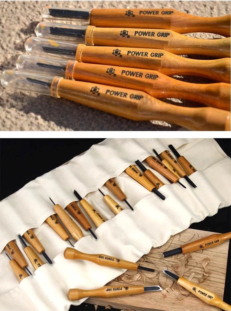 Dao khắc mỹ thuật POWER GRIP đá gỗ nhựa giấy Chisel carving knife tungsten steel seal cutting wood