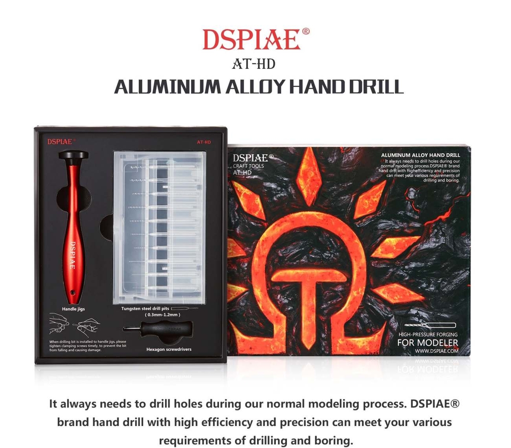 Dụng cụ DSPIAE khoan tay AT-HD Aluminum Alloy Hand Drill bit Set with 0.3-1.2MM