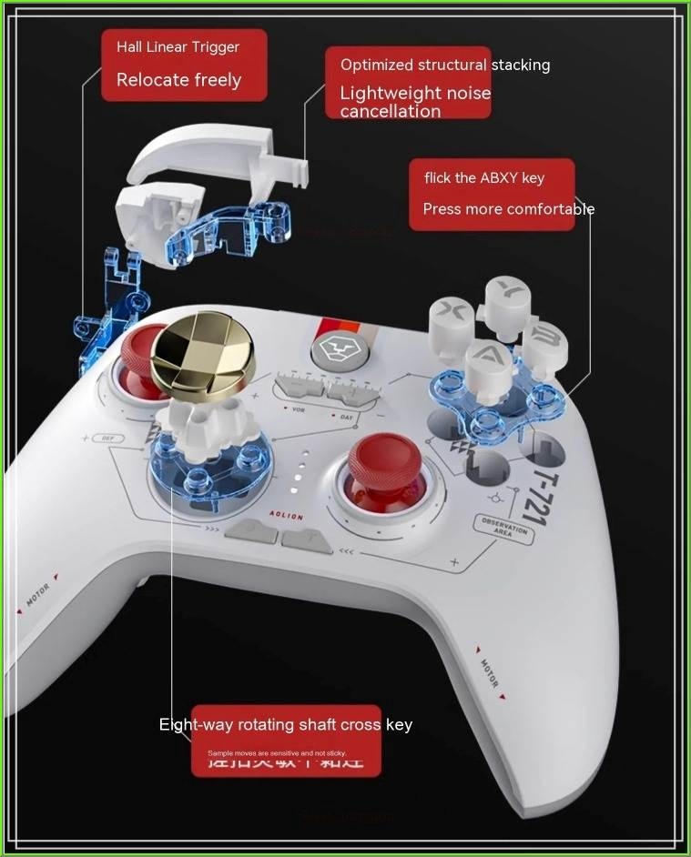 Tay cầm chơi game AOLION ALNS2286 Dual hall 2.4g Bluetooth Wireless PC Switch Android iOS