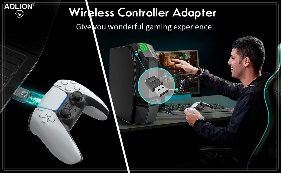 Bộ chuyển đổi bộ điều khiển không dây AOLION receiver kết nối tay cầm PS4 PS5 Switch XBOX cho Switch PC Android AL-PS2014