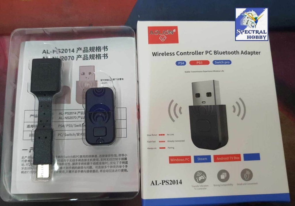 Bộ chuyển đổi bộ điều khiển không dây AOLION receiver kết nối tay cầm PS4 PS5 Switch XBOX cho Switch PC Android AL-PS2014