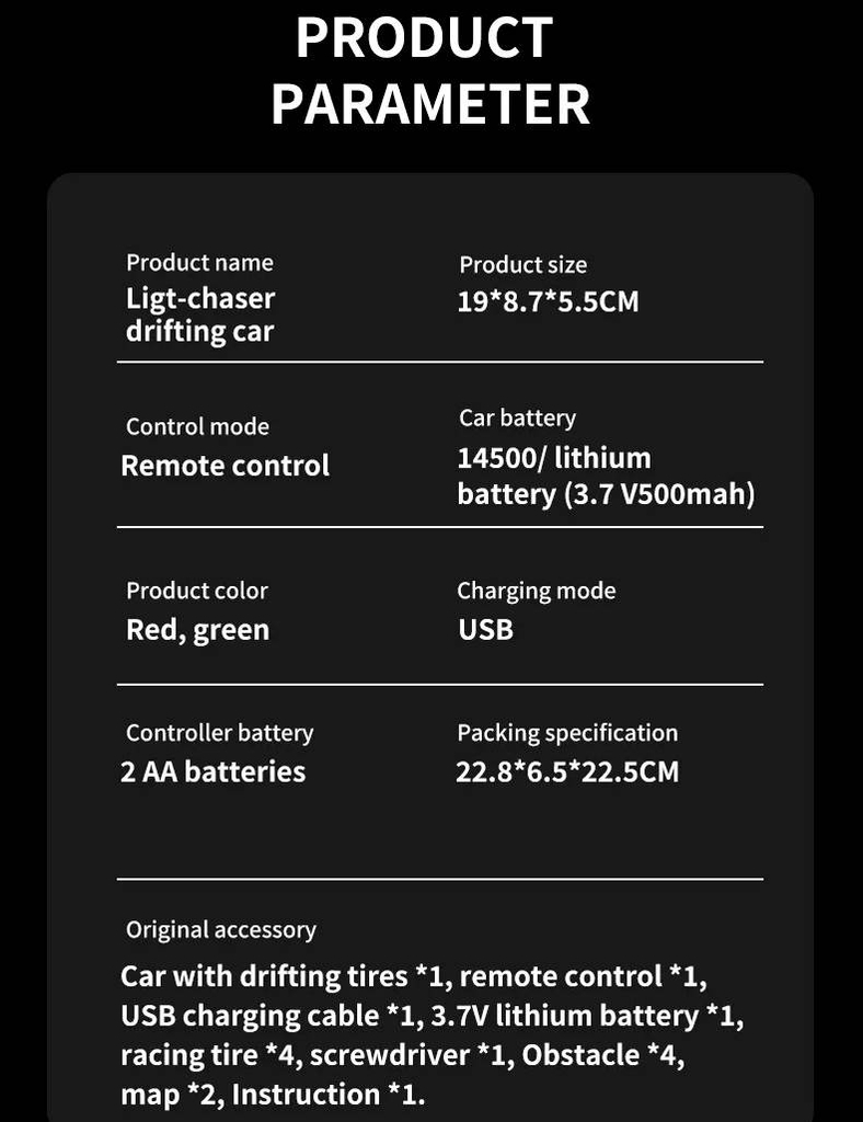 Ô tô điều khiển RC Car Drift 1/24 Light Chaser Drift 4WD 2.4G JJRC Q165 Colorful Lighting