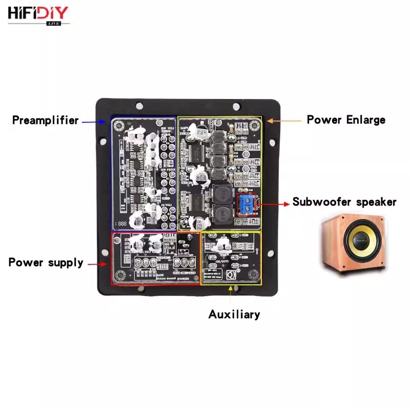 Bảng Mạch HIFIDIY khuếch đại âm thanh Bluetooth 5.0 TPA3116 (50W*2+100W) TPA3118 (30W*2+60W) SW501 Amplifier
