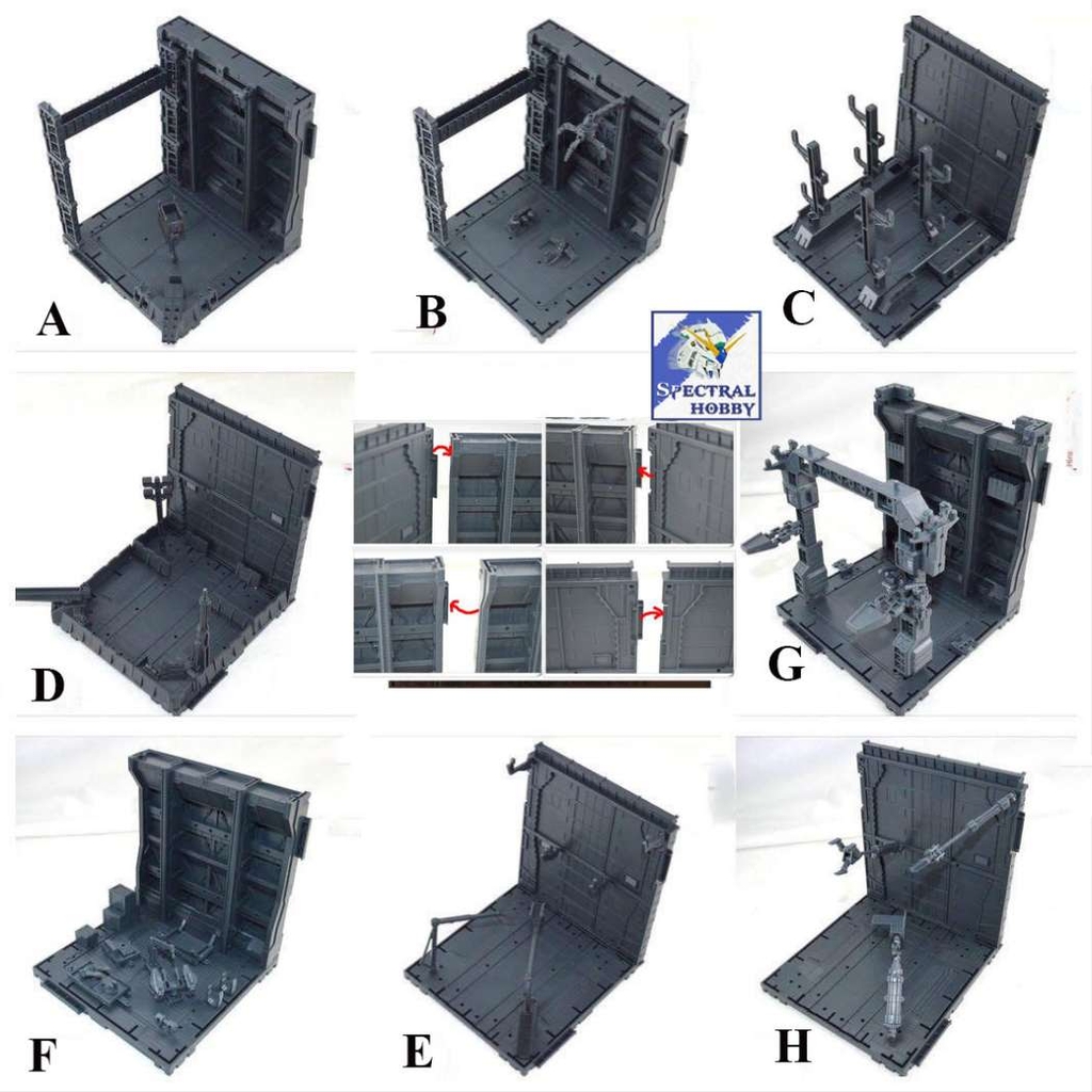Mô hình sa bàn Domain base CG Set 18 bộ 4A+4B+1C+1D+1E+1F+3G+3H gundam Hangar