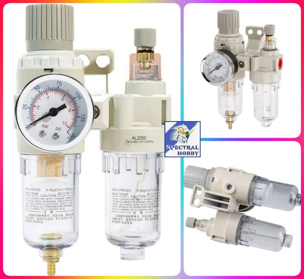 Điều áp lọc nước AIRTAC type Pneumatic FRL AFC2000 Compressed Air Filter Pressure Regulator Dual Unit
