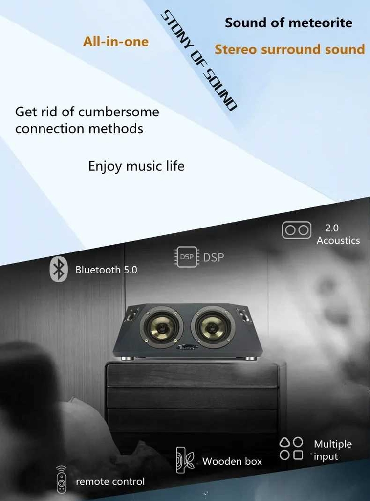 Loa Không Dây karaoke 110W Ultra High Power High Quality Bluetooth Speaker Home Theatre System iBass Computer TV Desktop Soundbar