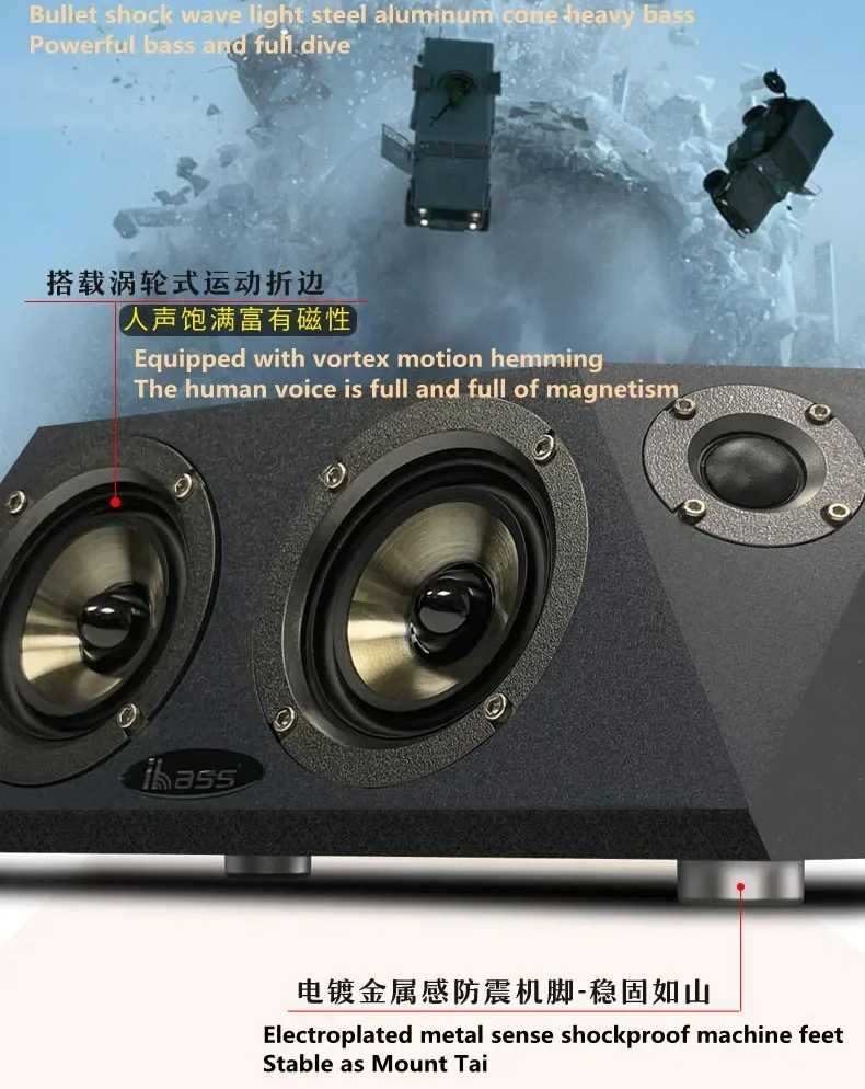 Loa Không Dây karaoke 110W Ultra High Power High Quality Bluetooth Speaker Home Theatre System iBass Computer TV Desktop Soundbar