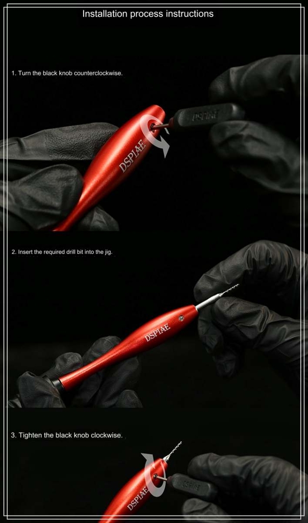 Dụng cụ DSPIAE khoan tay AT-HD Aluminum Alloy Hand Drill bit Set with 0.3-1.2MM