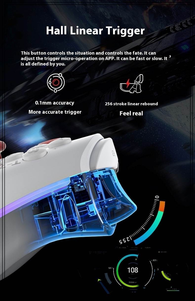 Tay cầm chơi game AOLION ALNS2286 Dual hall 2.4g Bluetooth Wireless PC Switch Android iOS