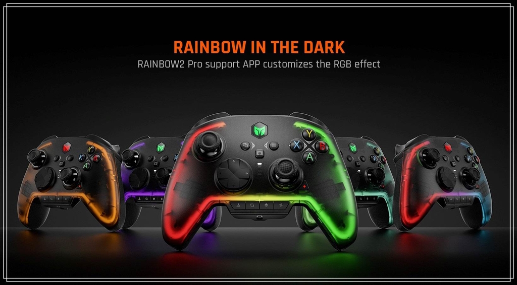 Tay cầm chơi game không dây BIGBIG Won Rainbow 2 Pro RGB Light Wireless 2.4G Bluetooth cho PC iOS Android Switch