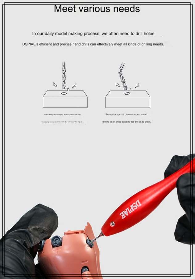 Dụng cụ DSPIAE khoan tay AT-HD Aluminum Alloy Hand Drill bit Set with 0.3-1.2MM