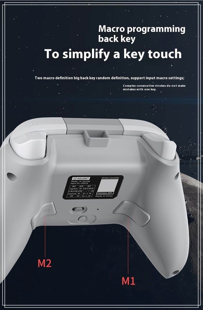 Tay cầm chơi game AOLION ALNS2286 Dual hall 2.4g Bluetooth Wireless PC Switch Android iOS