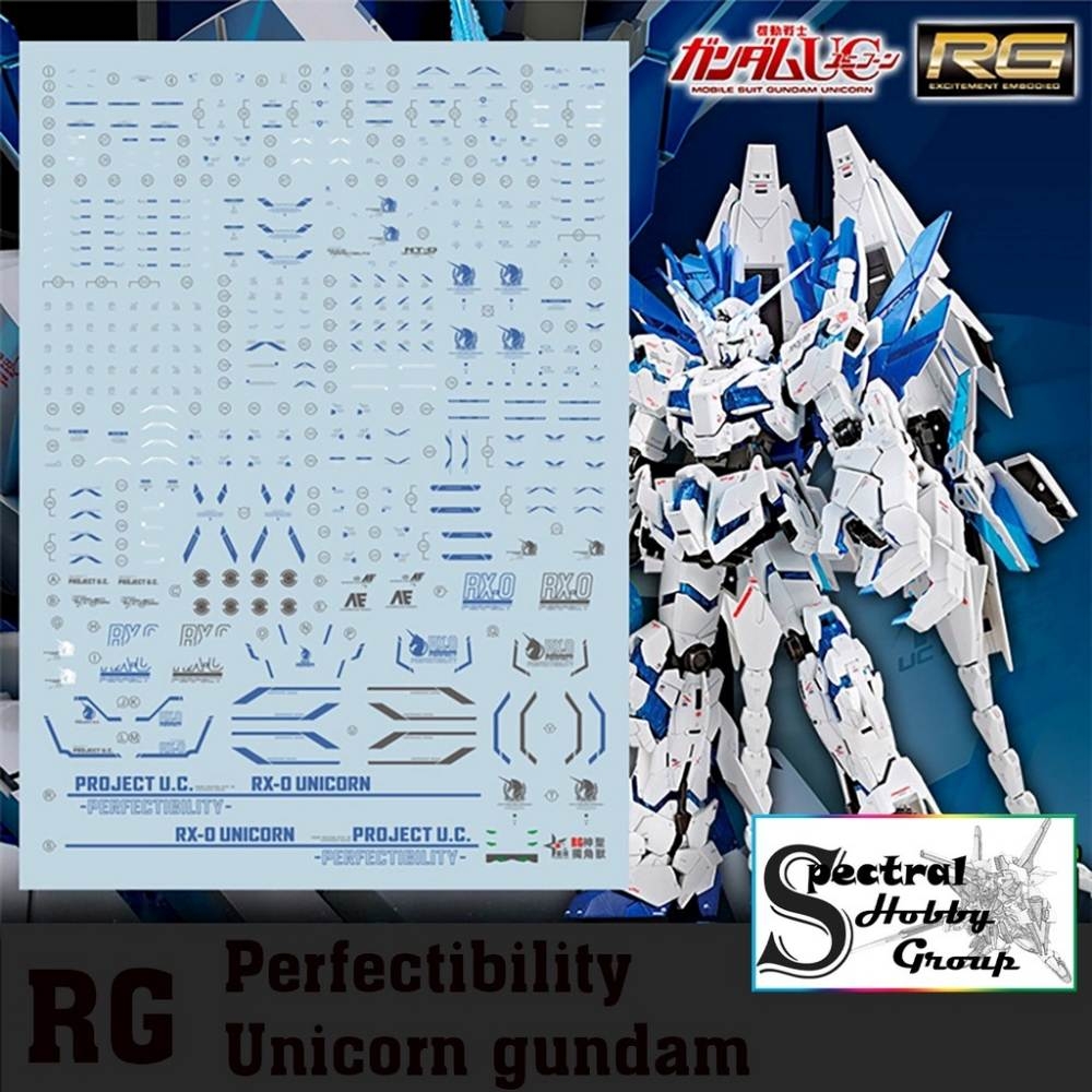 Decal nước dán mô hình RG HG UNICORN BANSHEE Full Armor FA Perfectibility Water sticker