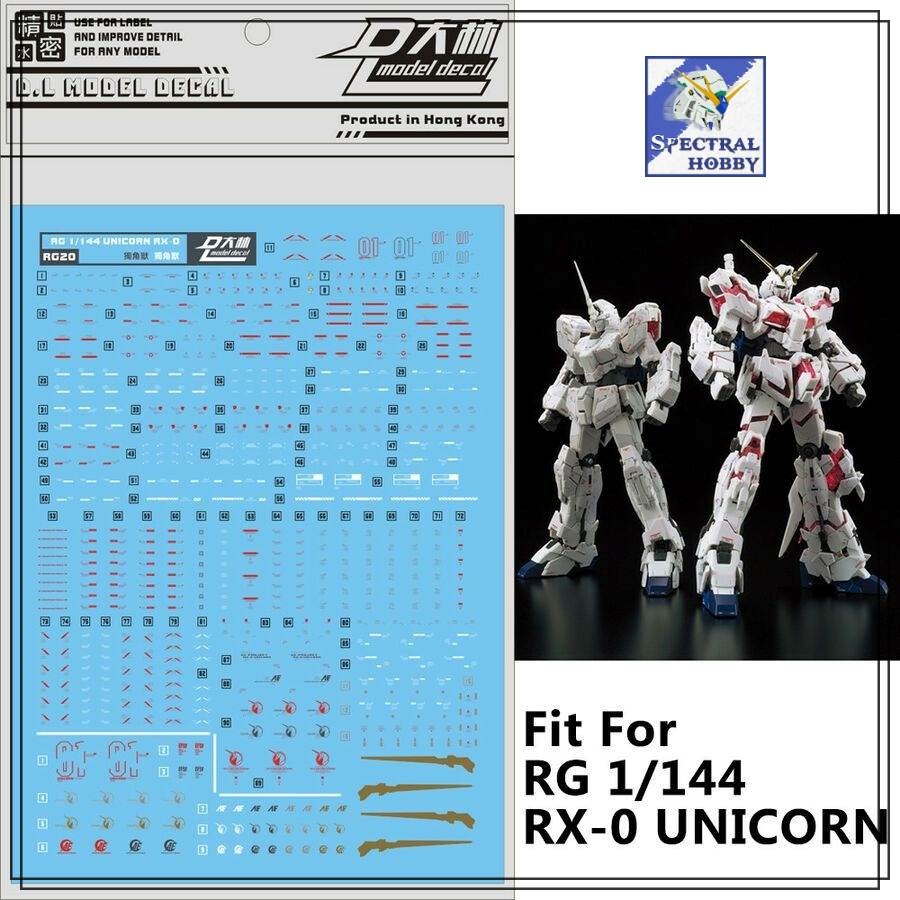 Decal nước dán mô hình RG HG UNICORN BANSHEE Full Armor FA Perfectibility Water sticker