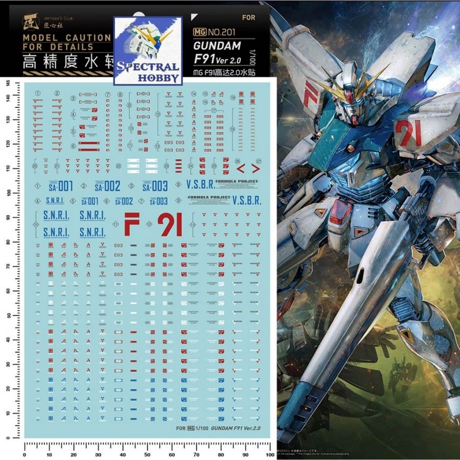 Decal nước dán mô hình F91 8821 Vigna ghina MG HG các loại water sticker