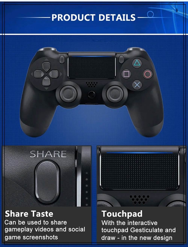 Tay cầm chơi game PS4 PC Steam Android gamepad Double Shock Wired Controller (có dây)