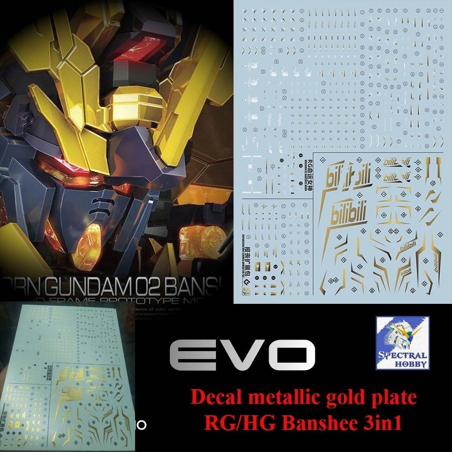 Decal nước dán mô hình RG HG UNICORN BANSHEE Full Armor FA Perfectibility Water sticker
