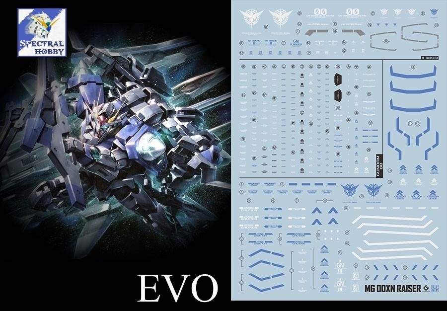 Decal nước dán mô hình Gundam XN 00 Raiser 7s Seven sword 00R 007S MB MG RG HG Water sticker