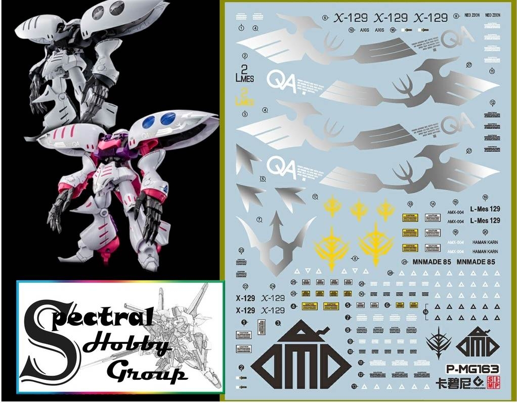 Decal nước dán mô hình gundam MG HG Qubeley Haman Karn Water sticker các loại