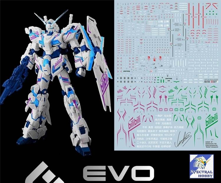 Decal nước dán mô hình RG HG UNICORN BANSHEE Full Armor FA Perfectibility Water sticker